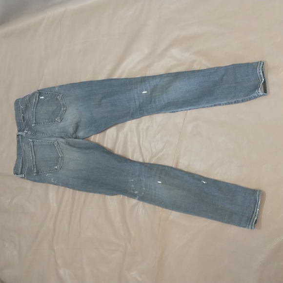 Agolde distressed Sophie high rise skinny jeans bleach splatter - Picture 2 of 11